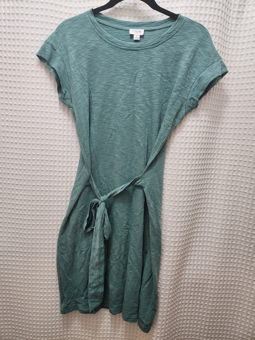 J.Crew Tie-Waist Tee Dress in Heathered Seafoam